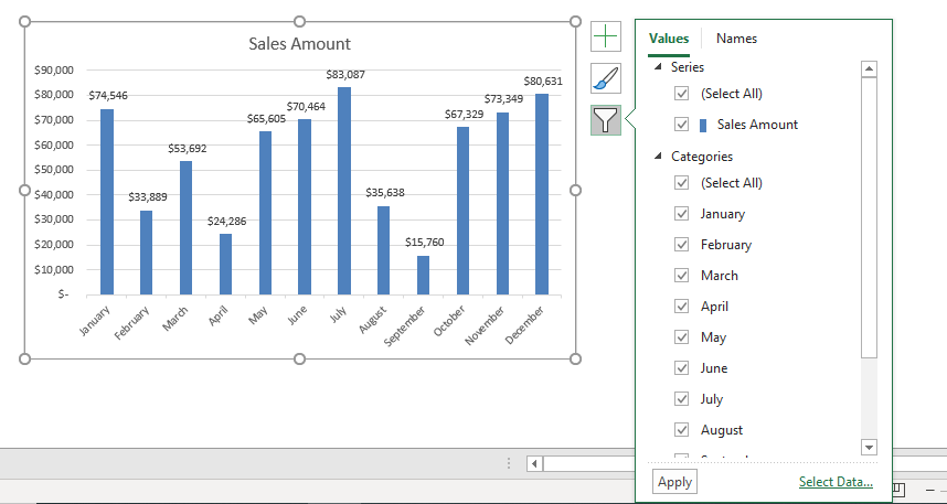 filter button in excel