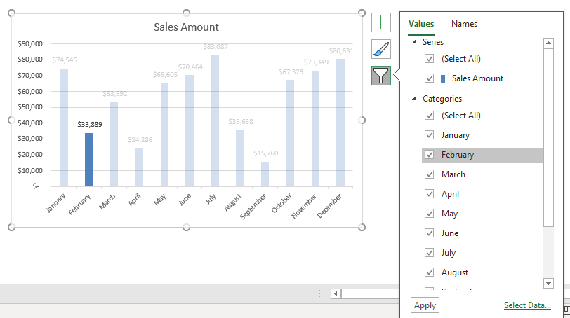 filtered data in excel