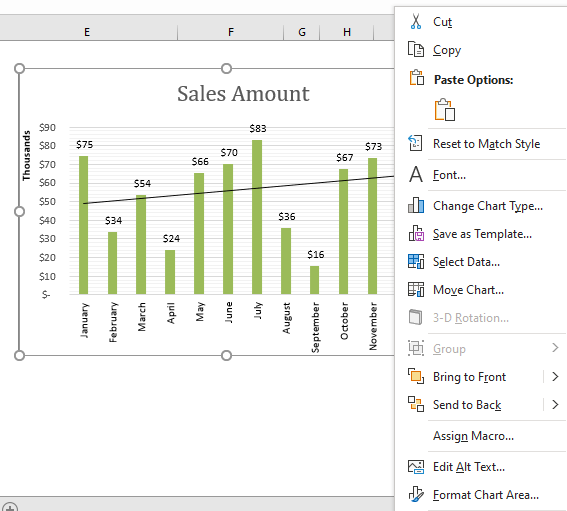 right click on excel chart