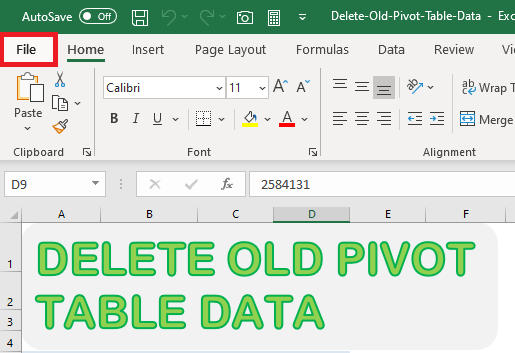 Clear & Delete Old Pivot Table Items