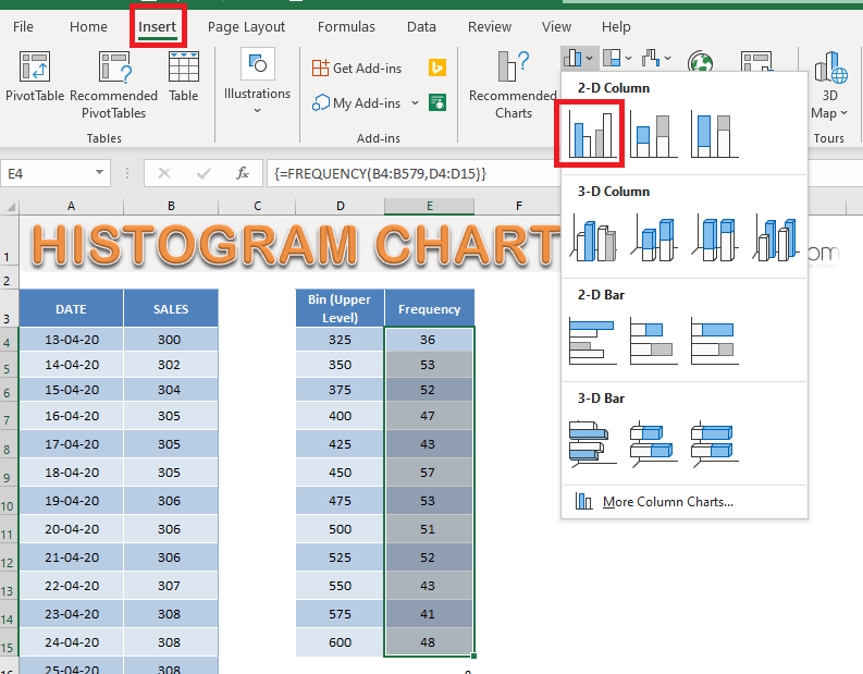 Create an Excel 2016 Histogram Chart | MyExcelOnline