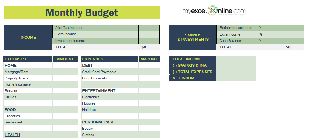 Excel Budget Spreadsheet
