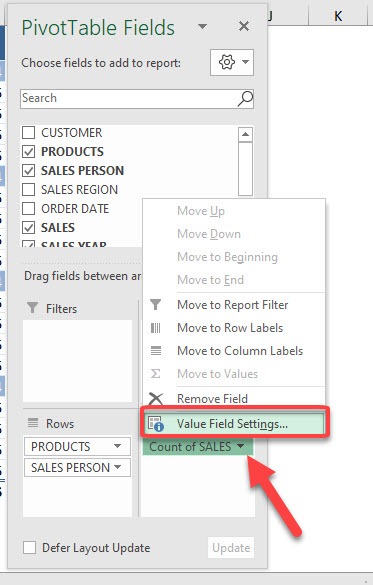 Change Count to Sum in Excel Pivot Tables | MyExcelOnline