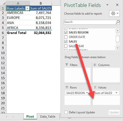 Change Sum View in Label Areas