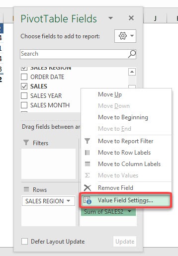 Change Sum View in Label Areas