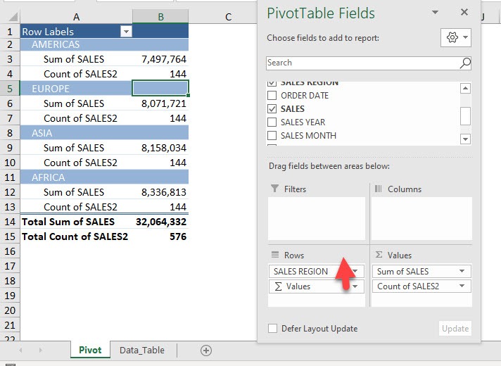 Change Sum View in Label Areas