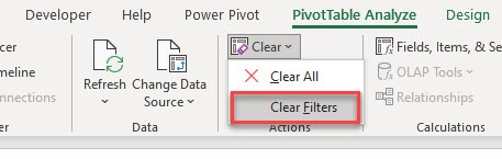 Clear Filters & Clear Pivot