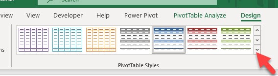 Customising Excel Pivot Table Styles