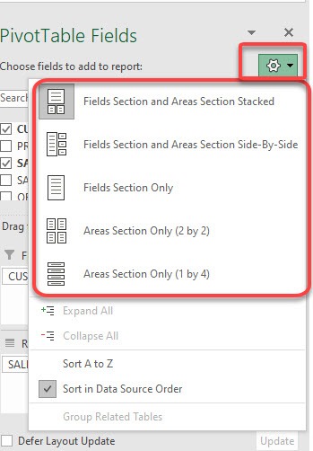 Excel Pivot Table Field List - Activate, move, resize & layout