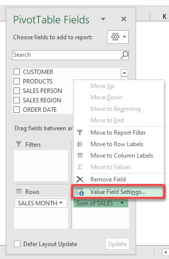 Field Name Formatting in Excel Pivot Tables