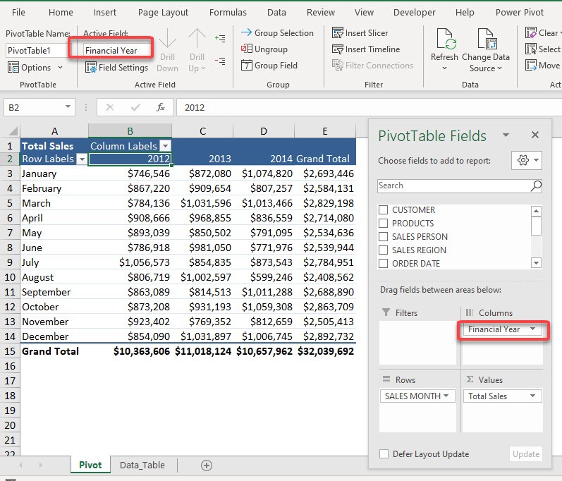 Field Name Formatting in Excel Pivot Tables