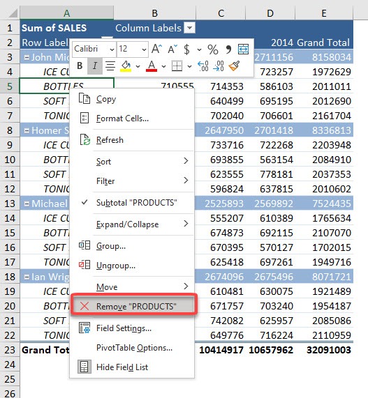 Move and Remove Fields and Items in Excel Pivot Tables