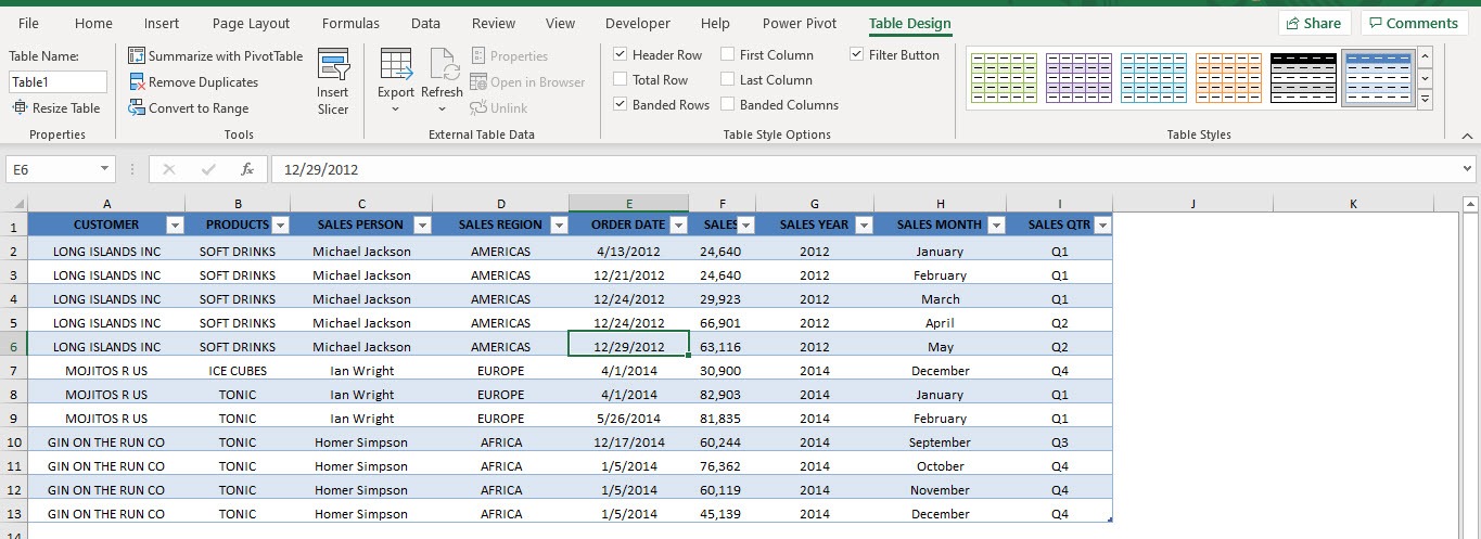 Prepare Data for Excel Pivot Tables