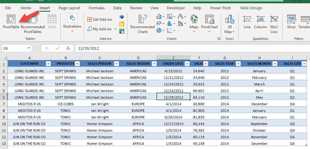Prepare Data for Excel Pivot Tables