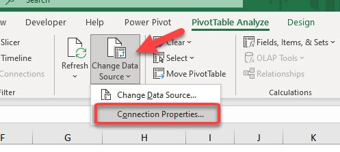 Refresh External Data Source in Excel Pivot Table