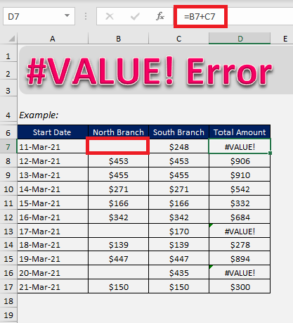 How to fix the #VALUE error in Excel formulas