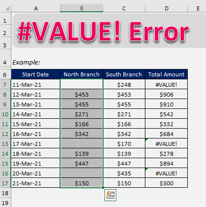 How to fix the #VALUE error in Excel formulas