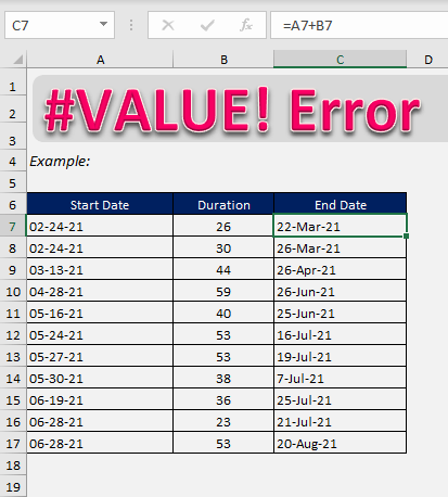 How to fix the #VALUE error in Excel formulas