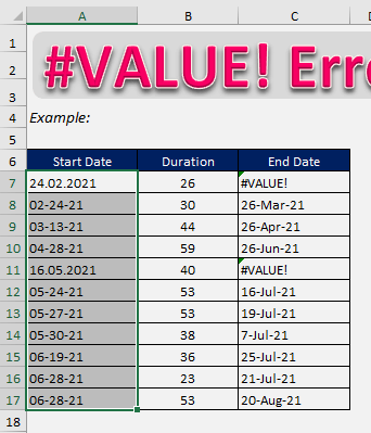 How to fix the #VALUE error in Excel formulas