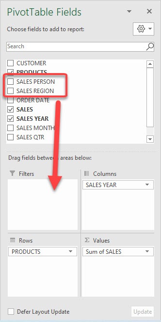 Field List & Areas