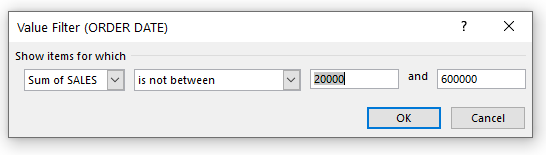 filter by values between