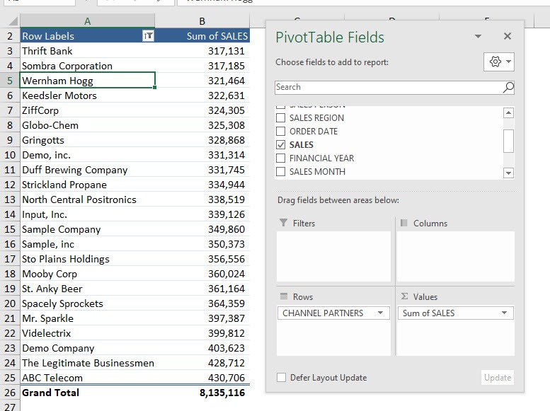 Pivot Filter by Values - Top or Bottom %