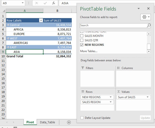 Group by Text fields in Excel Pivot Tables