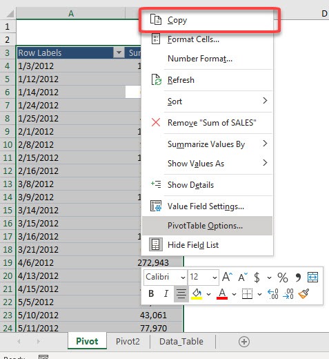 Group Two Excel Pivot Tables Independently