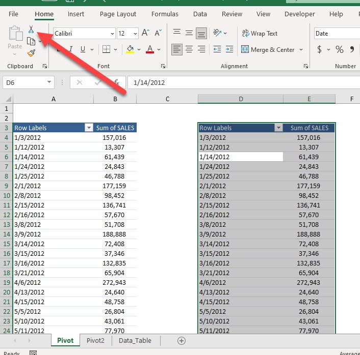 Group Two Excel Pivot Tables Independently