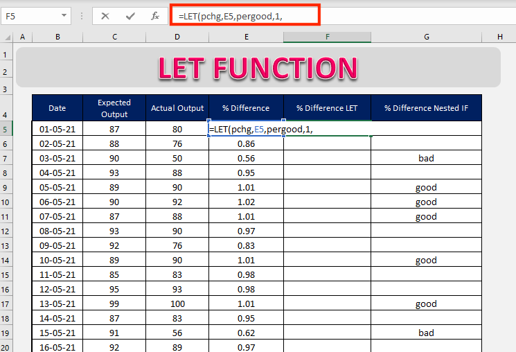 How to use Excel LET function | MyExcelOnline