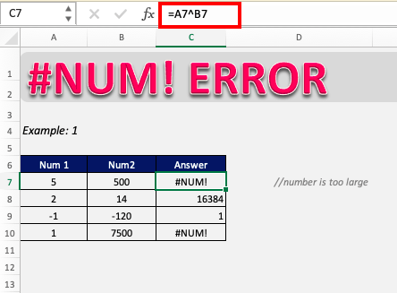 How to fix the #NUM error in Excel?