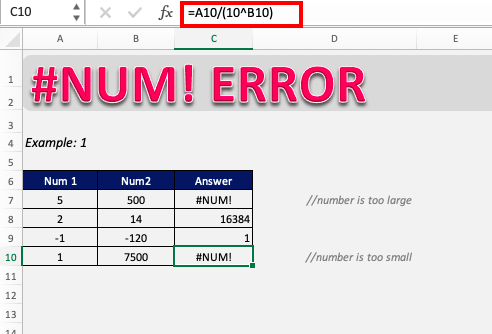 How to fix the #NUM error in Excel?