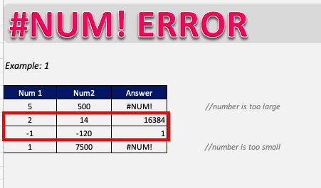 How to fix the #NUM error in Excel?