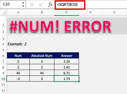 How to fix the #NUM error in Excel?