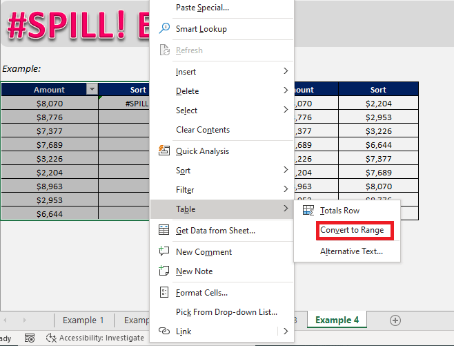 How to fix the #SPILL! error in Excel formulas