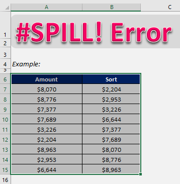 How to fix the #SPILL! error in Excel formulas