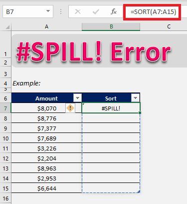 How to fix the #SPILL! error in Excel formulas