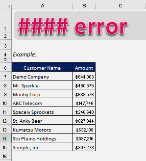 How to correct a ##### error | MyExcelOnline