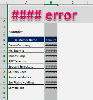 How to correct a ##### error