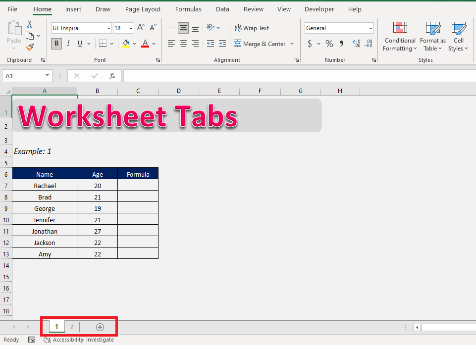 Worksheet Tabs not Visible | MyExcelOnline