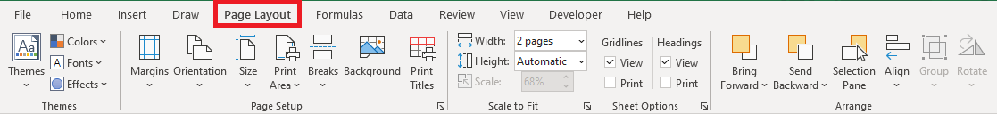 Break Line on Worksheet