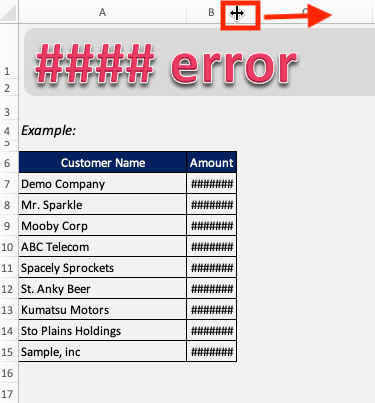 How to correct a ##### error