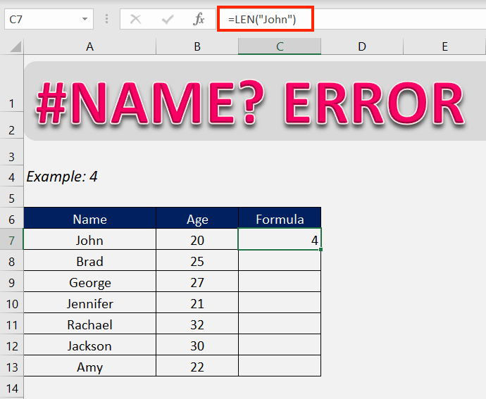 How to fix the #NAME error in Excel?