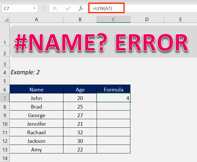 How to fix the #NAME error in Excel?