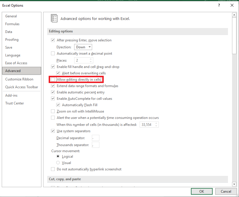 How to edit cells in Excel