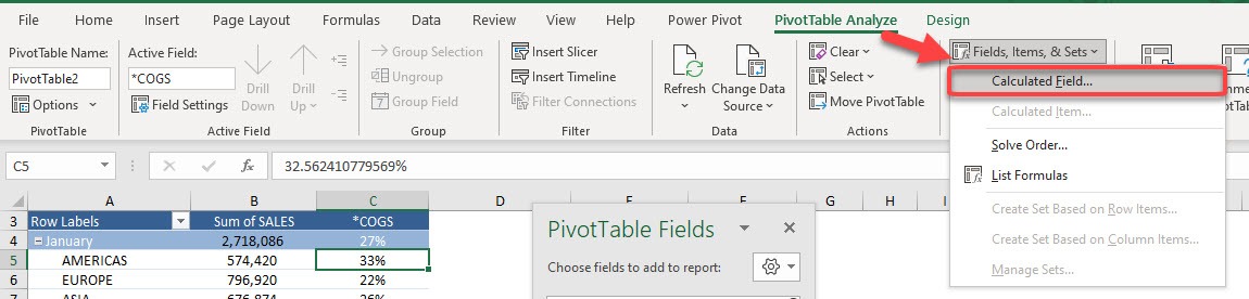 Editing a Calculated Field