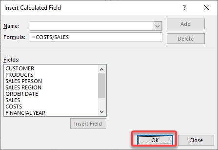 Editing a Calculated Field