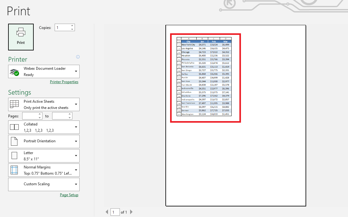 Print Excel header row and column on Every Page