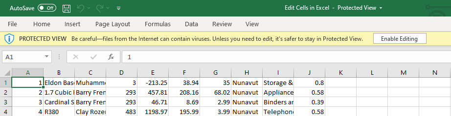 How to edit cells in Excel