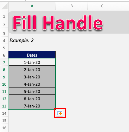 Why Fill Handle Excel not working?